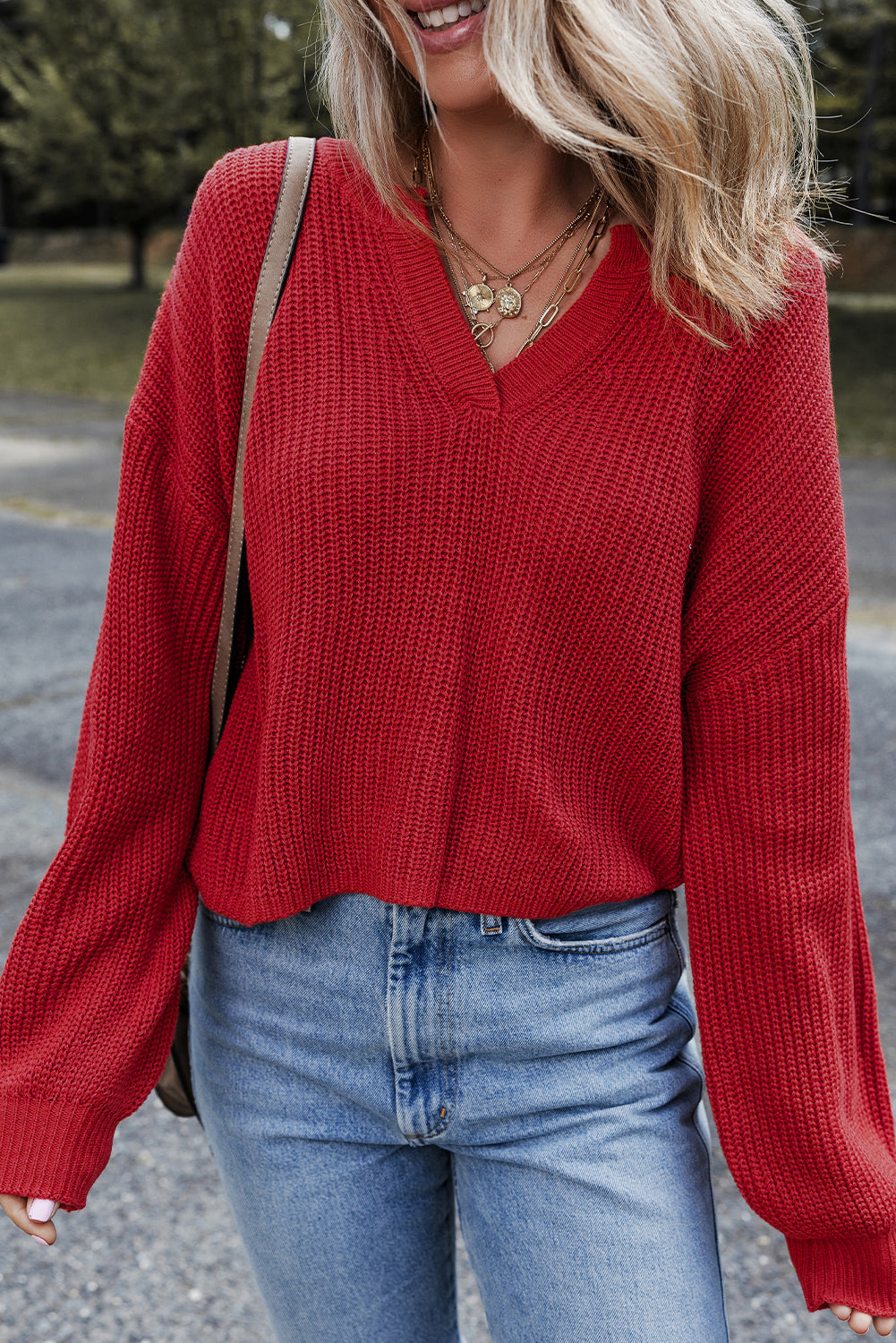 Threaded Pear Evelyn Knit Drop Shoulder Sweater