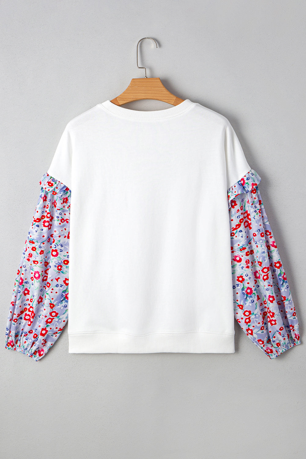 Threaded Pear Isabel Floral Ruffled Balloon Sleeve Loose Blouse