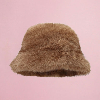 Anna-Kaci Women's Plush Furry Bucket Hat with Soft Cozy Lining
