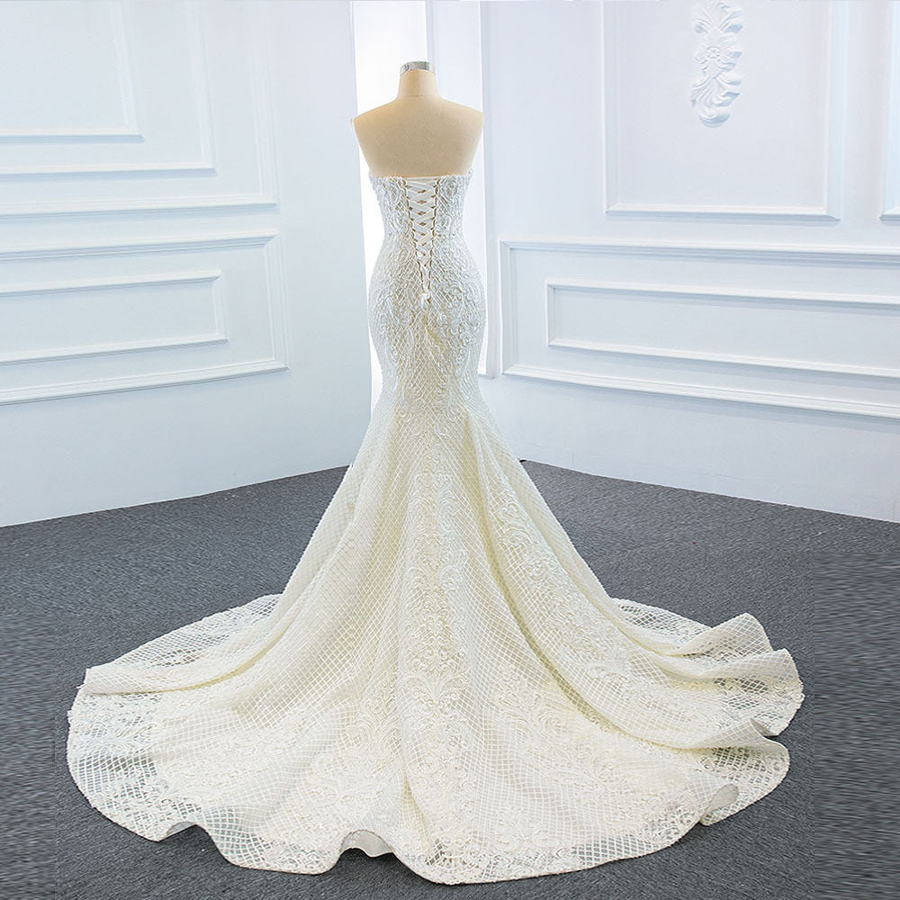Luxury Two-Way Fishtail Wedding Dress | Elegant Tube Top Dreamy Bridal Gown | Versatile Detachable Tail Wedding Dress | Temperament-Boosting Slim Fit Bridal Wear | 2026 High-Fashion Dreamy Fishtail Marriage Gown