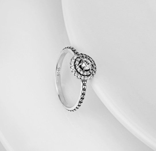 925 Sterling Silver Diamante "Sky Star" Ring | Gold & Rose Gold Plated Inlaid Zircon Ring | Elegant Wedding & Proposal Jewelry for Women