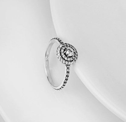 925 Sterling Silver Diamante "Sky Star" Ring | Gold & Rose Gold Plated Inlaid Zircon Ring | Elegant Wedding & Proposal Jewelry for Women