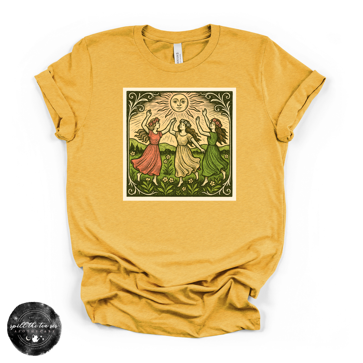 Dancing Around the Sun Tee | Mystical Moon Graphic T-Shirt