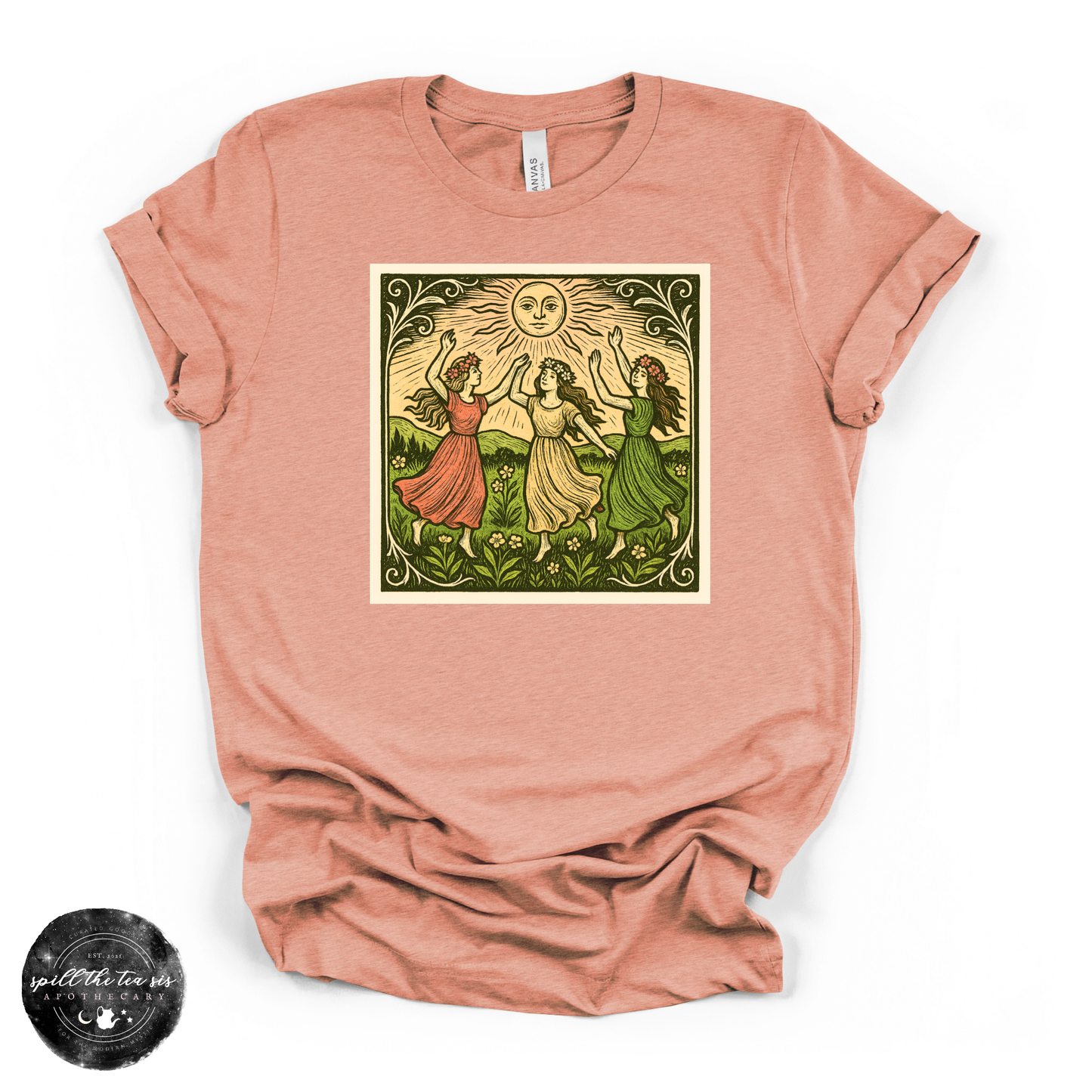 Dancing Around the Sun Tee | Mystical Moon Graphic T-Shirt