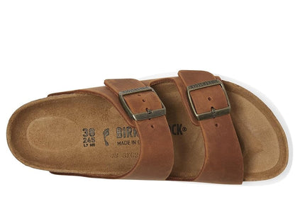 Birkenstock Unisex Arizona Natural Leather Cognac