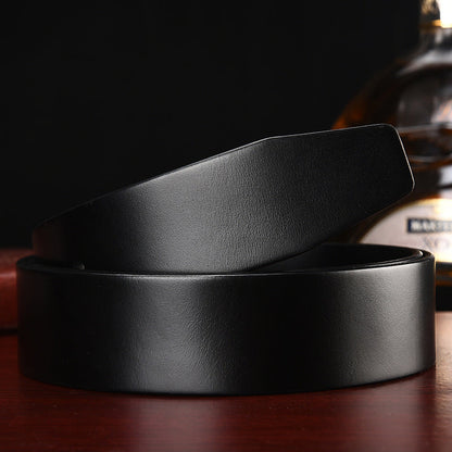 Men’s Premium Leather Replacement Belt Strap | Headless Genuine Cowhide Belt | High-Sense "No Buckle" Leather Waistband | Versatile DIY Custom Leather Strap for Men