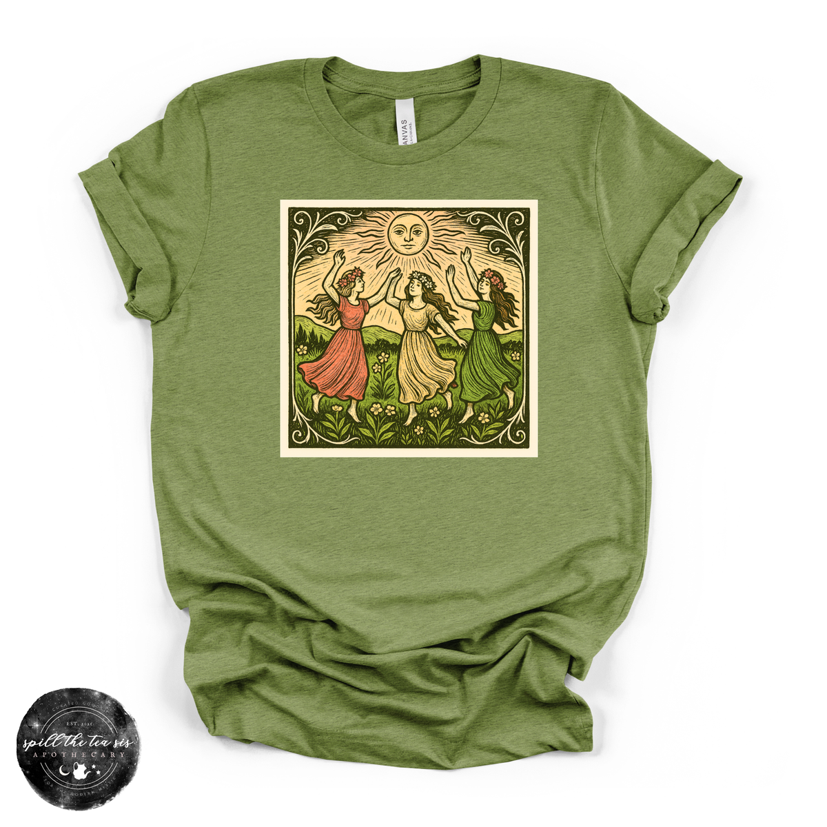 Dancing Around the Sun Tee | Mystical Moon Graphic T-Shirt