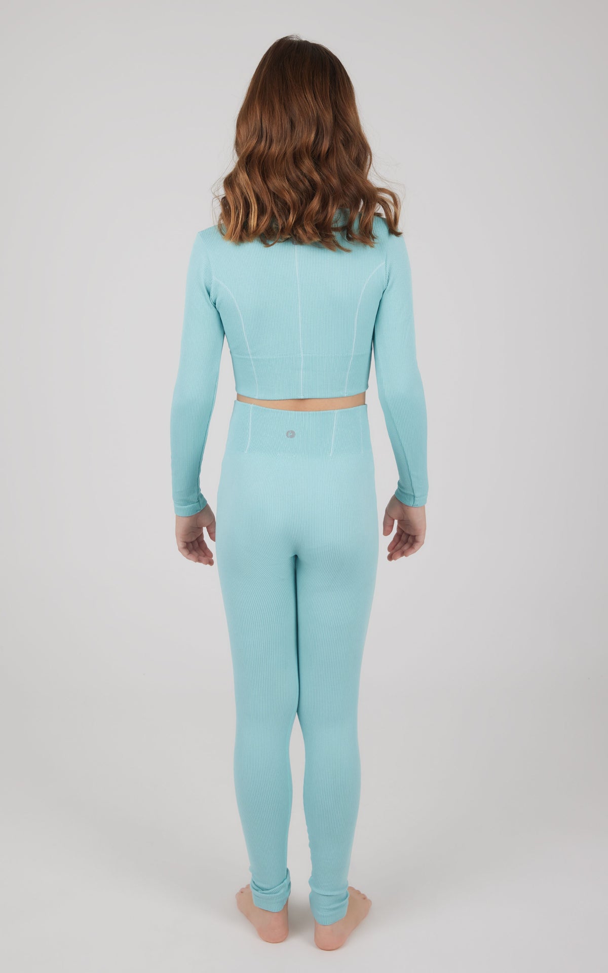 90 Degree by Reflex Girls 2 PC Seamless Ribbed Long Sleeve Top and Legging Set