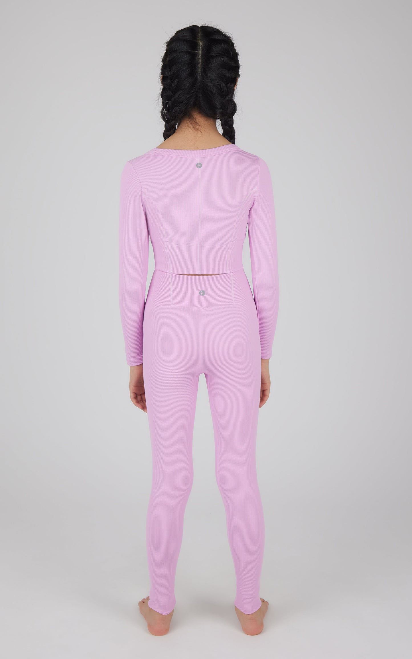 90 Degree by Reflex Girls 2 PC Seamless Ribbed Long Sleeve Top and Legging Set
