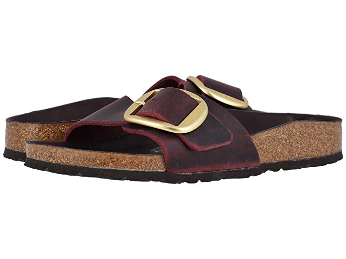 Birkenstock Unisex Madrid Big Buckle Waxy Leather Zinfandel