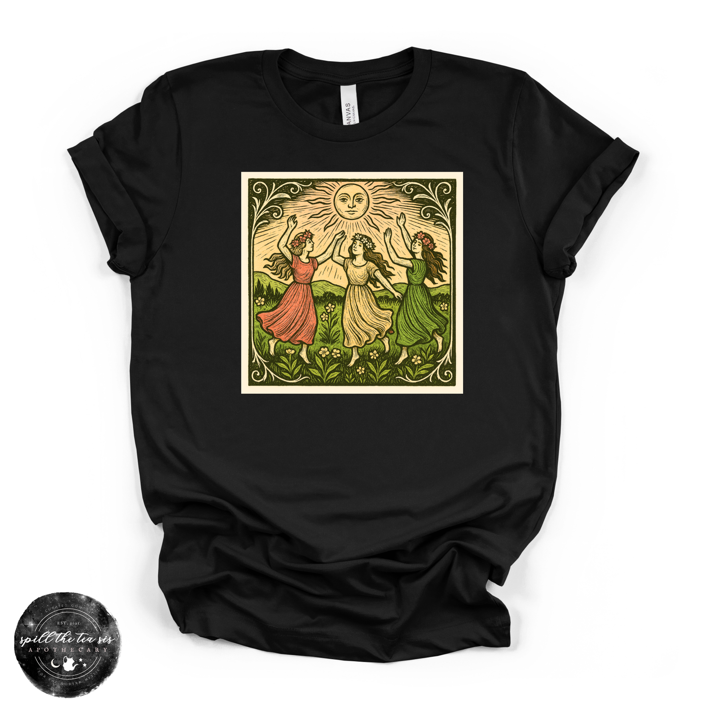 Dancing Around the Sun Tee | Mystical Moon Graphic T-Shirt