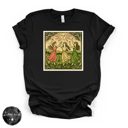 Dancing Around the Sun Tee | Mystical Moon Graphic T-Shirt