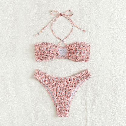 Floral Sexy Bikini Brazilian Thong Two-Piece Swimsuit for Women
