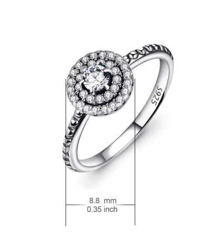 925 Sterling Silver Diamante "Sky Star" Ring | Gold & Rose Gold Plated Inlaid Zircon Ring | Elegant Wedding & Proposal Jewelry for Women