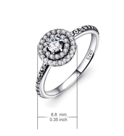 925 Sterling Silver Diamante "Sky Star" Ring | Gold & Rose Gold Plated Inlaid Zircon Ring | Elegant Wedding & Proposal Jewelry for Women