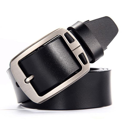 Men’s Luxury Genuine Leather Belt | Premium High-Quality Designer Dress Belt | Classic Formal Cowhide Leather Waistband | Men's Executive Business Belt with Polished Buckle