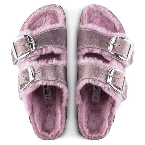 Birkenstock Unisex Arizona Big Buckle Shearling Natural Leather Lavender