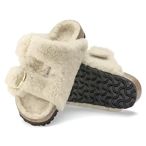 Birkenstock Unisex Arizona Big Buckle Shearling Teddy Eggshell