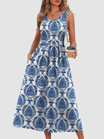 Women's Sleeveless Maxi Dress with Pockets