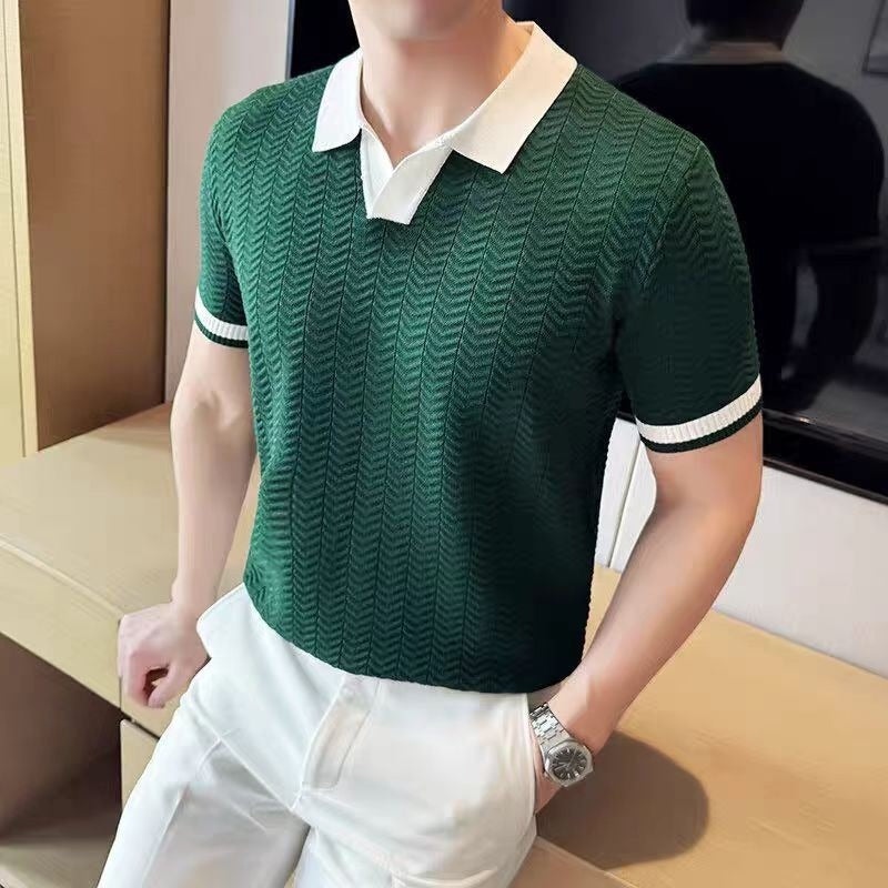 Women’s Summer Ice Silk Knitted Top | Lightweight Short-Sleeve Cooling Sweater | High-Sense Breathable Knit Blouse | Trendy Minimalist Soft-Touch Summer Shirt | 2026 High-Fashion Technical Knitwear