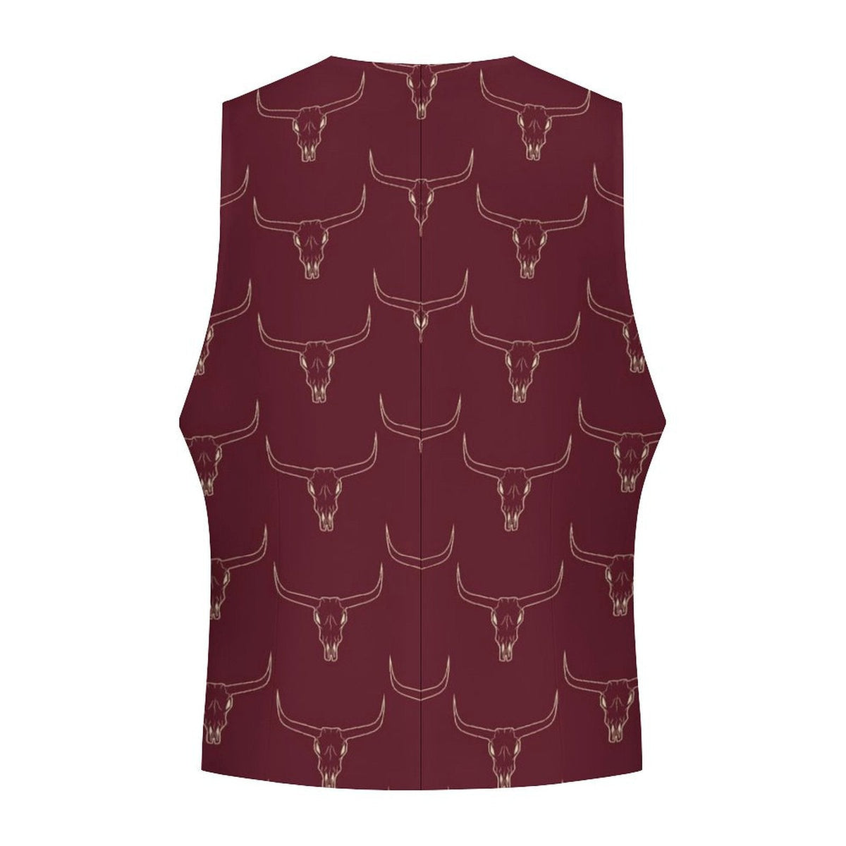 Baha Ranch Burgandy Longhorn Men's Western Vest