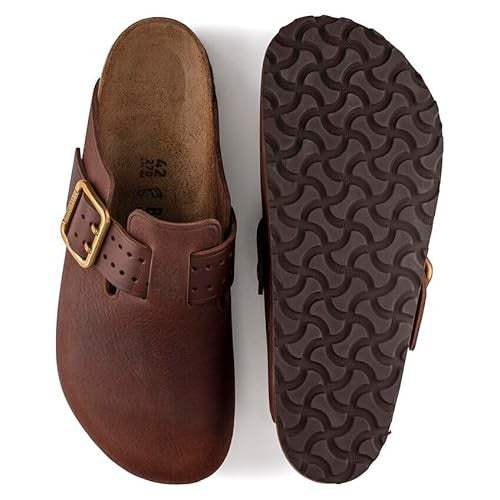 Birkenstock Unisex Boston Bold Gap Natural Leather Roast