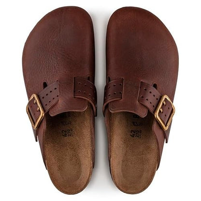 Birkenstock Unisex Boston Bold Gap Natural Leather Roast