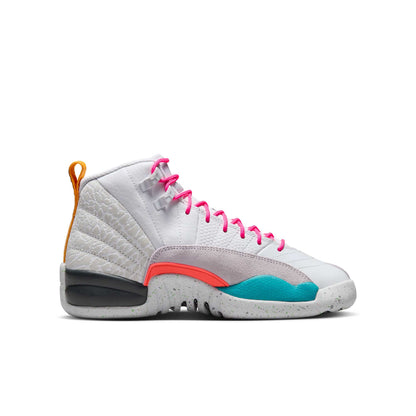 Air Jordan Grade School Retro 12 'White Vapor Green Gs' Sneakers
