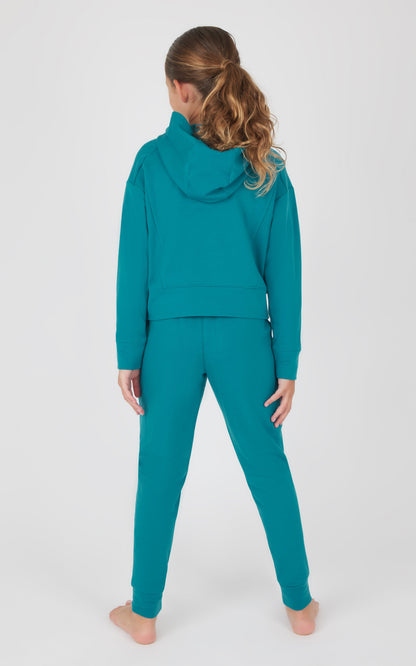 90 Degree by Reflex Girls 2 PC Terry Brushed Hoodie + Terry Brushed Jogger
