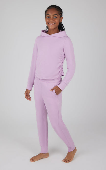 90 Degree by Reflex Girls 2 PC Terry Brushed Hoodie and Jogger