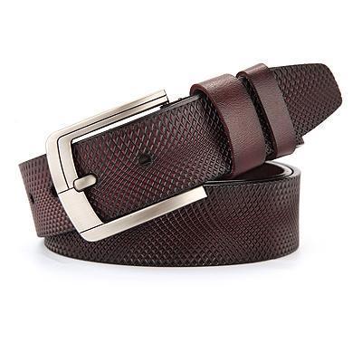 Men’s Luxury Genuine Leather Belt | Premium High-Quality Designer Dress Belt | Classic Formal Cowhide Leather Waistband | Men's Executive Business Belt with Polished Buckle