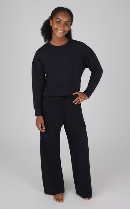90 Degree by Reflex Girls 2 PC Softlite Cropped Pullover + Softlite Wide Leg Cargo Pant