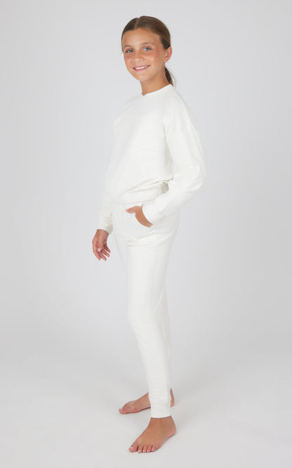90 Degree by Reflex Girls 2 PC Melange Long Sleeve Top and Jogger Set