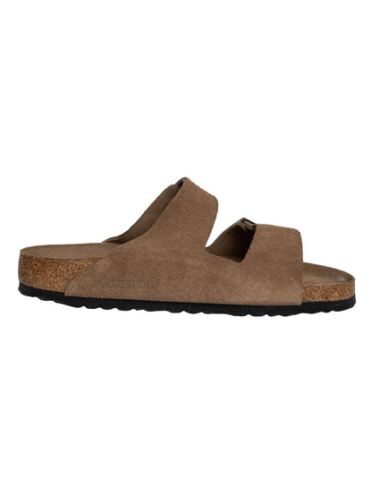Birkenstock Unisex Arizona Suede Leather Soft Footbed Dark Tea Tonal FB