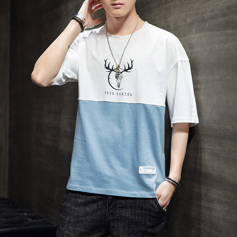 Men’s Loose Casual Half-Sleeve T-Shirt | High-Sense Urban Oversized Tee | Trendy Minimalist Relaxed Fit Cotton Shirt | Luxury-Label Statuesque Radiant Streetwear | 2026 High-Fashion Summer-Luxe Essential