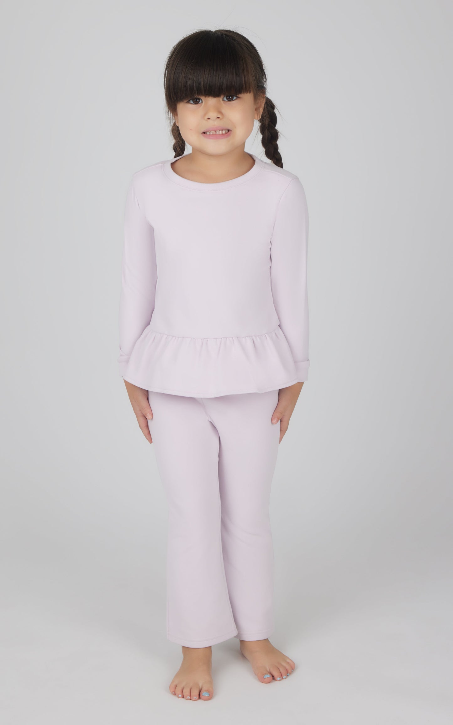 90 Degree by Reflex Toddler 2 PC Melange Pullover Top and Flare Leg Pant