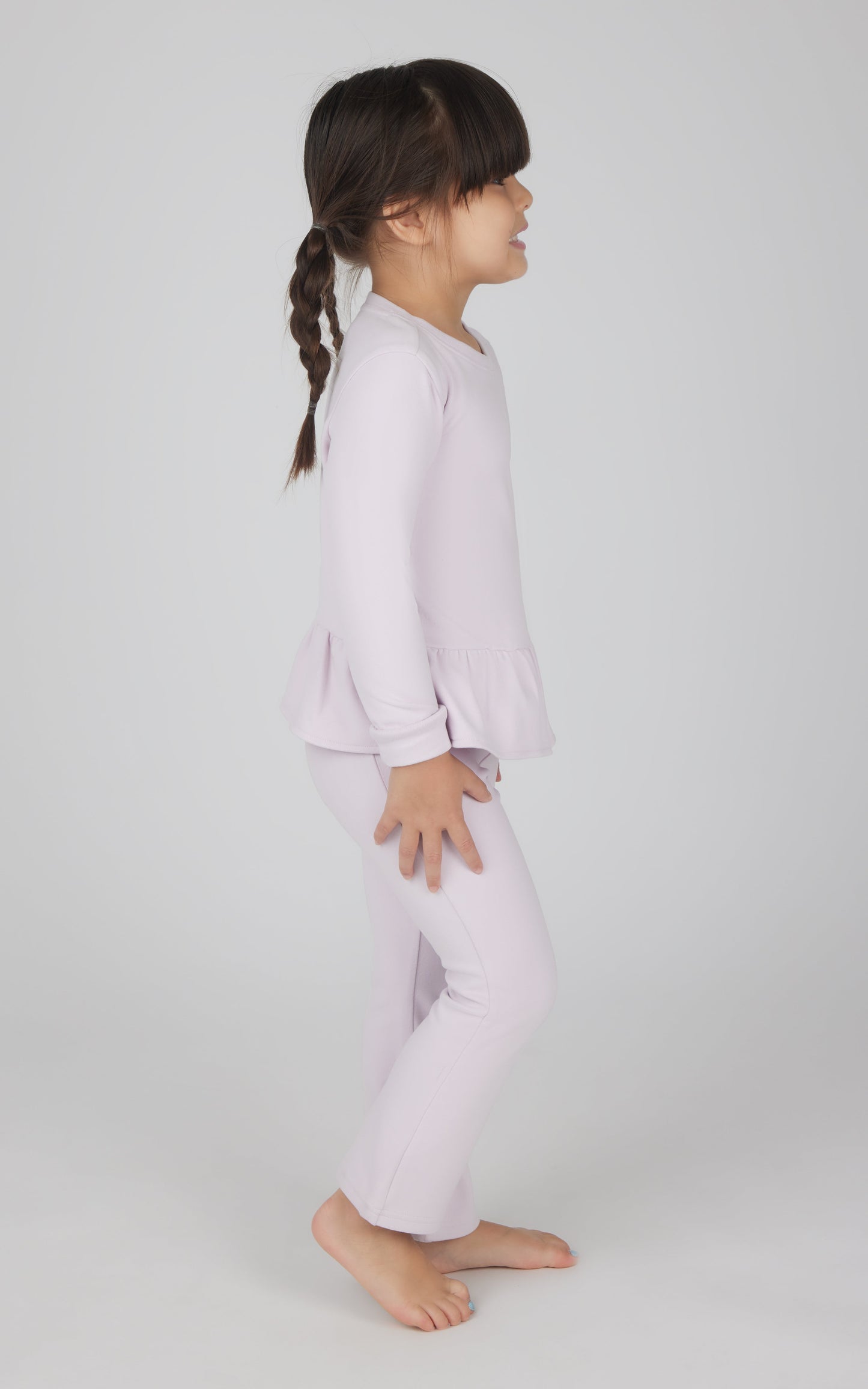 90 Degree by Reflex Toddler 2 PC Melange Pullover Top and Flare Leg Pant