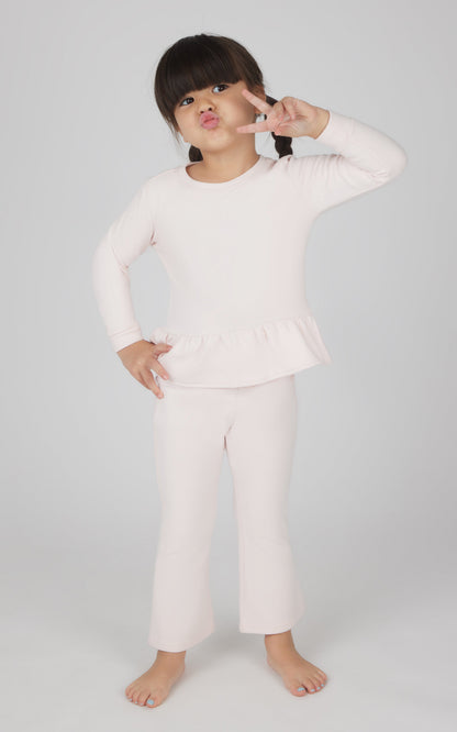 90 Degree by Reflex Toddler 2 PC Melange Pullover Top and Flare Leg Pant