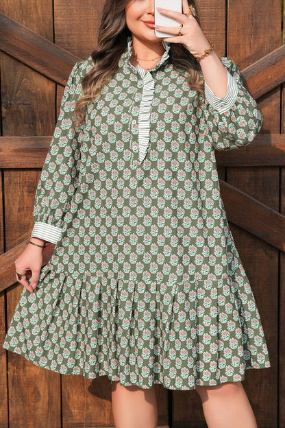 Threaded Pear Olivia 4 Sleeve Floral PLUS Dress