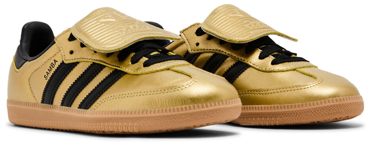adidas Women's Samba Lt Long Tongue 'Gold Metallic Black Gum' Sneakers