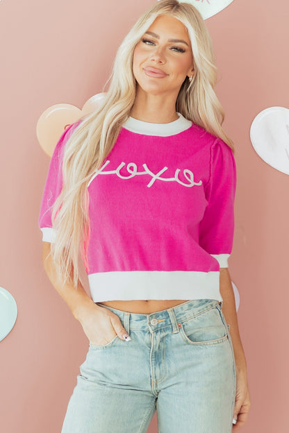 Threaded Pear Isla Short Puff Sleeve Sweater