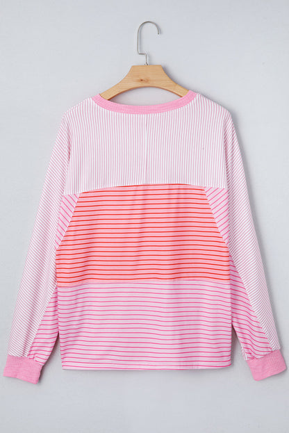 Threaded Pear Alondra Exposed Seam Casual Long Sleeve Top