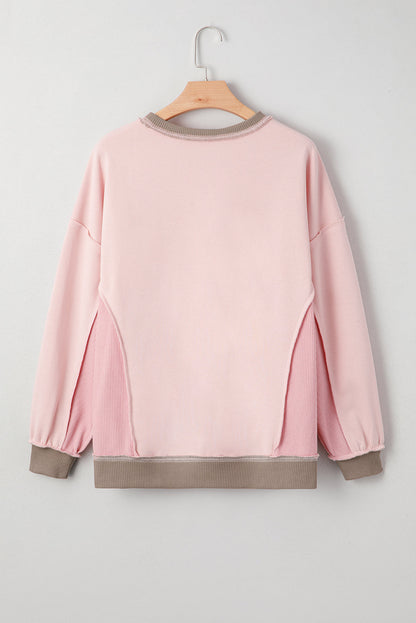 Threaded Pear Lina Waffle Patchwork Oversize Sweatshirt