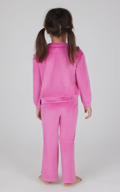 90 Degree by Reflex Toddler 2 PC Speckled Velour Crew Neck Top and Flared Leg Pant