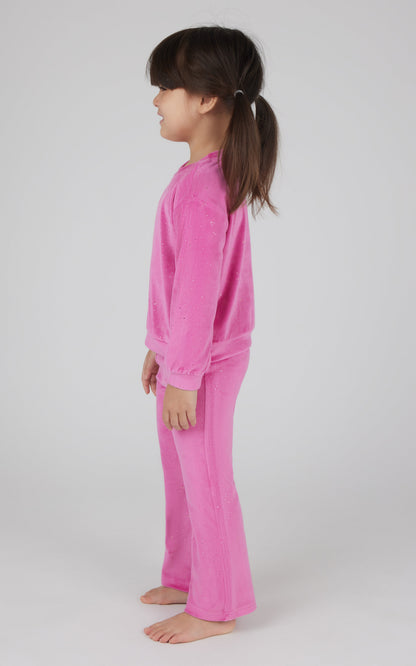 90 Degree by Reflex Toddler 2 PC Speckled Velour Crew Neck Top and Flared Leg Pant