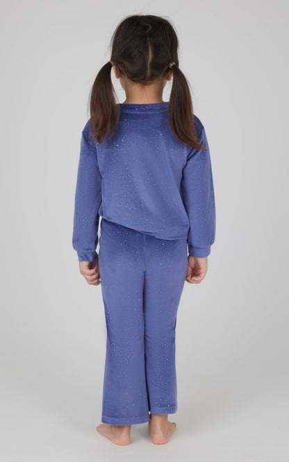 90 Degree by Reflex Toddler 2 PC Speckled Velour Crew Neck Top and Flared Leg Pant