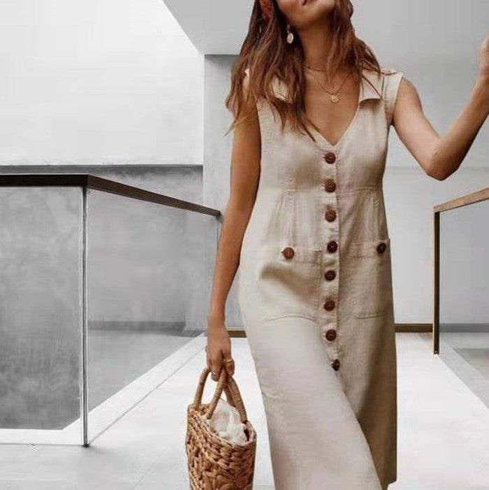 Single-Breasted Tailored Executive Dress | High-Sense Professional Button-Down Midi | Trendy Minimalist Sleek Workwear Dress | Luxury-Label Statuesque Radiant Apparel | 2026 High-Fashion Emerald-Luxe Essential