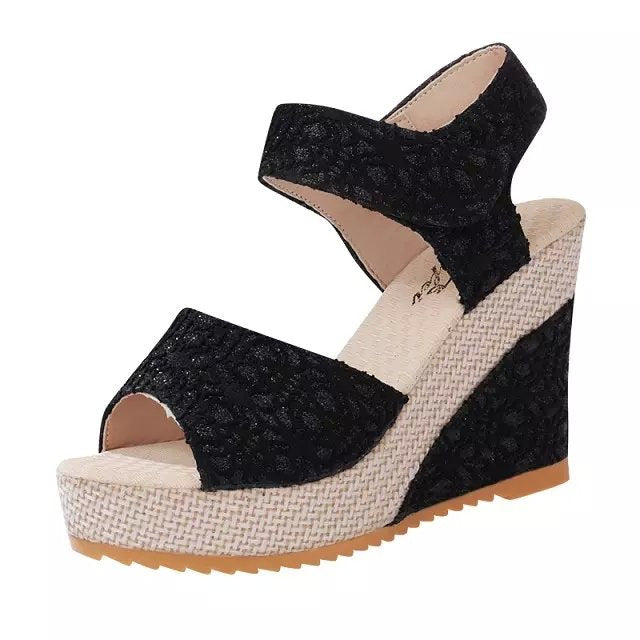Women’s Flat-Bottom High-Heel Sandals | Comfortable Platform Wedge Sandals | High-Sense Summer Open-Toe Heels | Elegant Lightweight Daily Casual Sandals