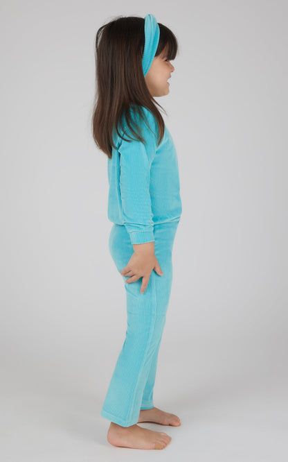 90 Degree by Reflex Toddler 3 PC Ribbed Top + Flared Leg Pant + Headband Set