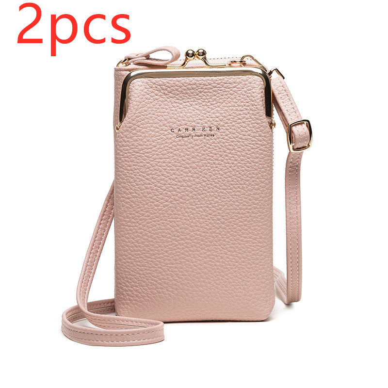 Fashion Lychee Pattern Solid Color Crossbody Bag | Premium Pebbled Texture Shoulder Bag | Minimalist Diagonal Sling Purse for Women | Elegant Daily Travel Messenger Bag